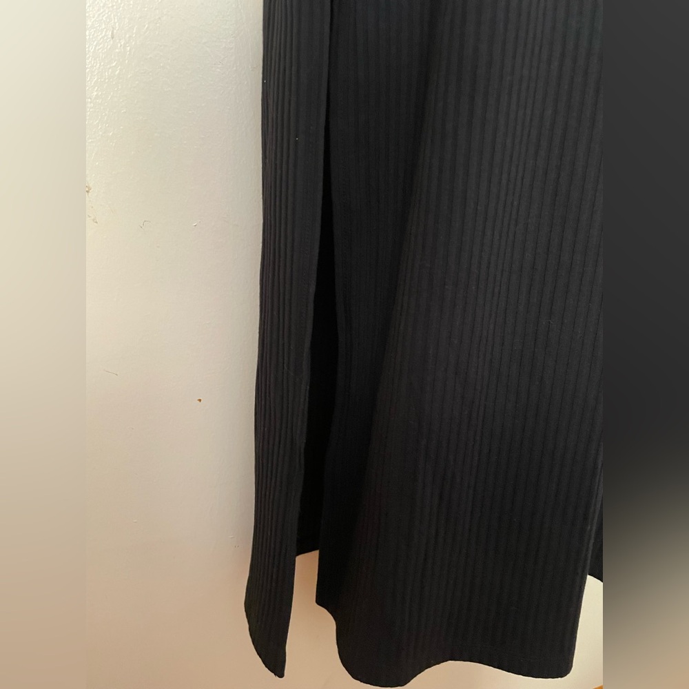 Sz XS Reitman’s Sleeveless Ribbed Midi Dress black with side slits crew neck - Picture 10 of 12